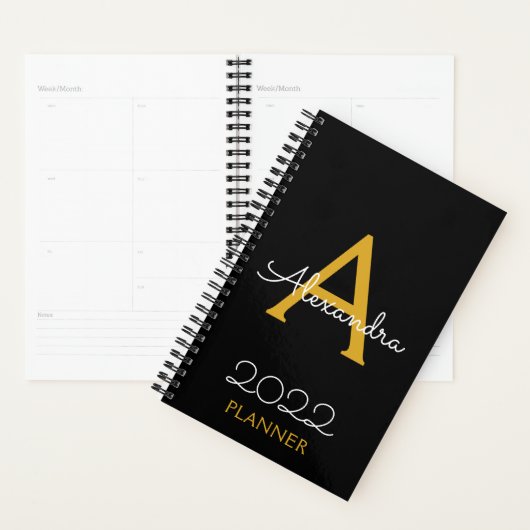 2022 Gold Black Monogram Elegant Planer (Anzeige)