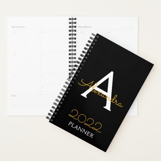 2022 Gold Black Monogram Elegant Planer (Anzeige)