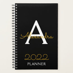 2022 Gold Black Monogram Elegant Planer