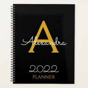 2022 Gold Black Monogram Elegant Planer