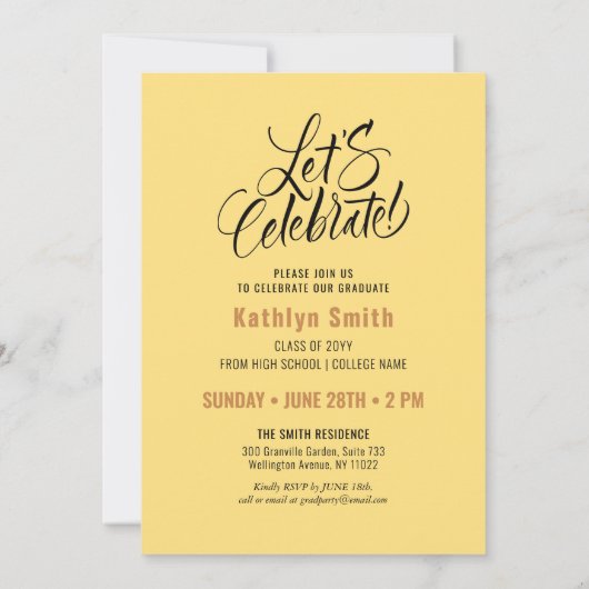 2022 Gold Glitzer Blue Elegant Abschluss Einladung (Rückseite)