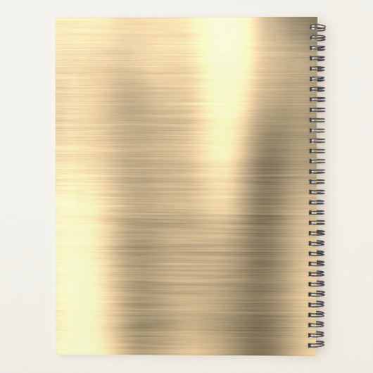 2022 Gold Metallic Monogram Elegant Planer (Rückseite)