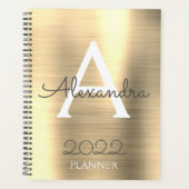 2022 Gold Metallic Monogram Elegant Planer (Vorderseite)