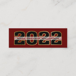 2022 Goldburgunder-Abschluss-Name einfügen Telefonnummerkarte