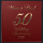 2022 Goldene Hochzeit 50-jähriges Elternkleid Serviette<br><div class="desc">Mama und Vater 50 Jahre zusammen im Jahr 2022,  Nummer 50 Goldene Typografie Goldene Hochzeitsszenario 50 Jahrestag 50 Jubiläum Party Elegante Tuch Napkin,  einzigartiges Jubiläumsgeschenk für Eltern</div>