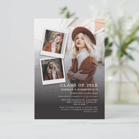 2022 Graduation Party 4 Fotos Modernes Grad Einladung (Stehend Vorderseite)