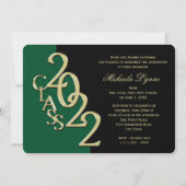 2022 Green and Gold Abschluss mit Foto Einladung (Rückseite)