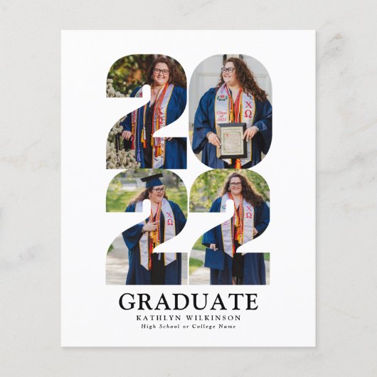 2022 HAUSHALT Modernes Big Script 5 Foto Ankündigu Flyer (Vorne)