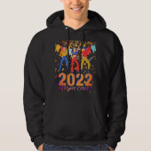 2022 HIER WIR KOMMEN lustige Silvester Party Gesch Hoodie (Vorderseite)