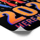 2022 HIER WIR KOMMEN lustige Silvester Party Gesch Poster (Ecke)