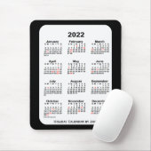 2022 Holiday Two Tone Black Calendar von Janz Mousepad (Mit Mouse)