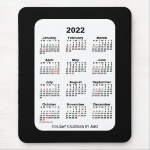 2022 Holiday Two Tone Black Calendar von Janz Mousepad