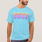 2022 im T - Shirt der farbenfrohen Schädel (Vorderseite)