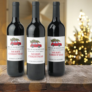 2022 Is Almost Over Greenery Name Holiday Weinetikett