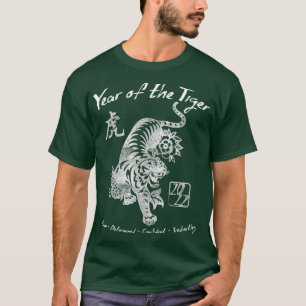 2022 Jahr des Tigers Chinesisches Zodiak Chinesisc T-Shirt