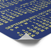 2022-Jahr-Kalender Startnacht oder Foto hinzufügen Poster (Ecke)