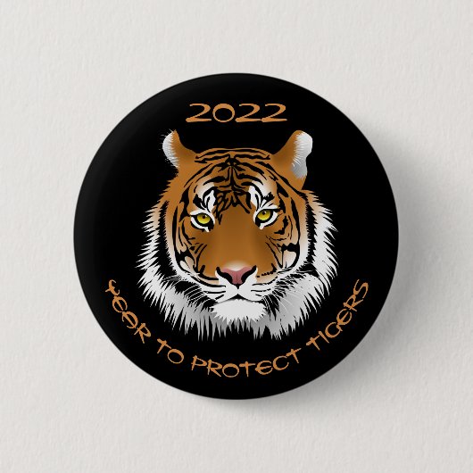 2022 Jahr zum Schutz der Tiger Button (Vorderseite)