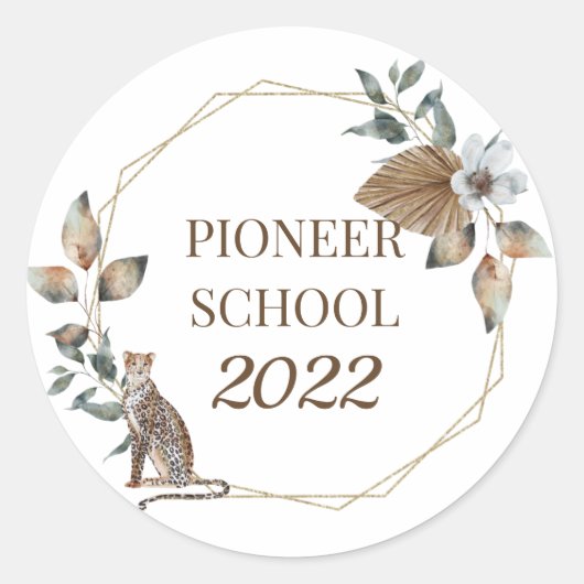 2022 JW Ministry Supply Pioneer School - Boho Runder Aufkleber (Vorderseite)