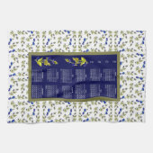 2022 Kalender Blueberries - Blätter - Grenze Geschirrtuch (Horizontal)