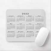 2022 Kalender Einfache graue und schwarze Maus Pad Mousepad (Mit Mouse)