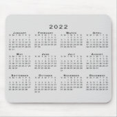 2022 Kalender Einfache graue und schwarze Maus Pad Mousepad (Vorne)