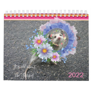 2022 Kalender Farbenfrohe Streifen Opossum