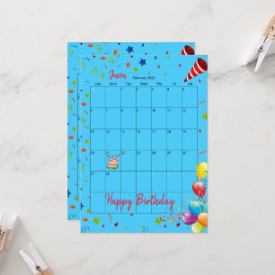 2022 Kalender Februar Glückwunsch Einladung zum Ge