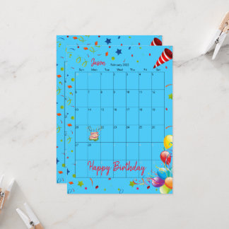 2022 Kalender Februar Glückwunsch Einladung zum Ge