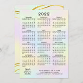 2022 Kalender Firmenlogo Pastel Holographisch Programm (Vorne/Hinten)