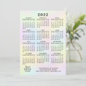 2022 Kalender Firmenlogo Pastel Holographisch Programm (Stehend Vorderseite)