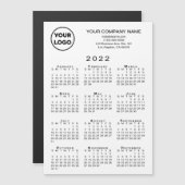 2022 Kalender Firmenlogo Text White Magnet Card (Vorne/Hinten)