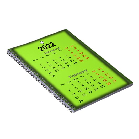 2022 Kalender Januar gedruckt am.. Notizblock (Rechte Seite)