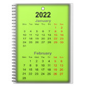 2022 Kalender Januar Notizblock (Vorderseite)