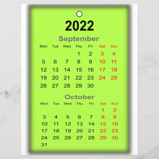 2022 Kalender September Druck auf.. (Vorderseite)