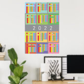 2022 Kalender Vollfarbe Poster (Heimbüro)