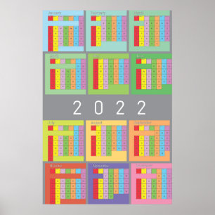 2022 Kalender Vollfarbe Poster