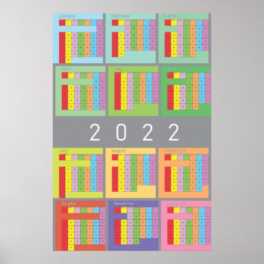 2022 Kalender Vollfarbe Poster (Vorne)