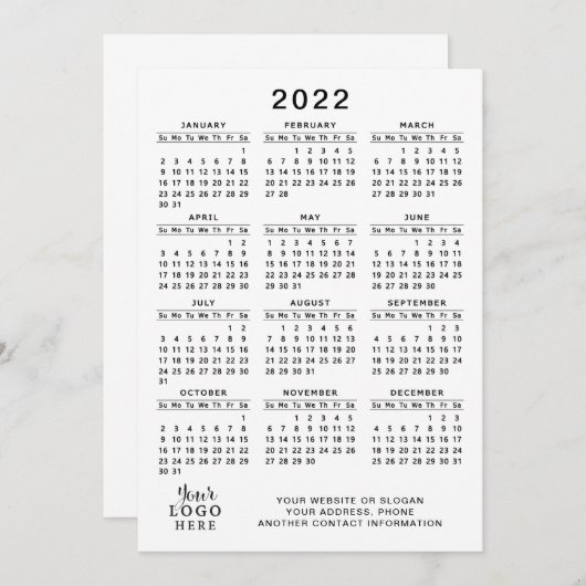 2022 Kalender Volljährig Weißer Schwarzer einfache Programm (Vorne/Hinten)