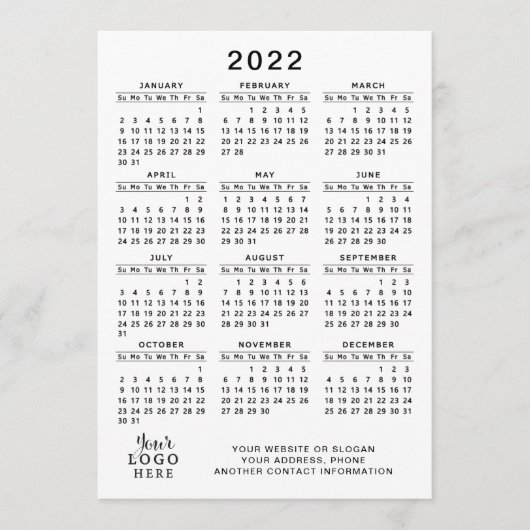 2022 Kalender Volljährig Weißer Schwarzer einfache Programm (Vorderseite)