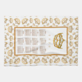 2022 Kalenderkönigin der Herzen Goldene Krone Tiar Geschirrtuch (Horizontal)