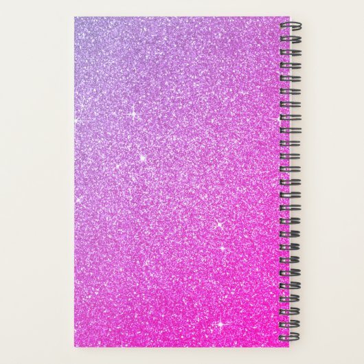 2022 Lila-Rosa-Glitzer-Sparkle-Monogramm Planer (Rückseite)