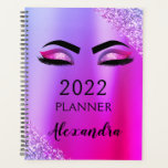 2022 Lila rosa Monogramm Glitzer Eyelashes Moderne Planer<br><div class="desc">2022 Lila und rosa Eyelashes Sparkle Glitzer Monogram Name and Initial Spiral Notebook. Das macht den perfekten 16 Geburtstag,  Hochzeit,  Brautparty,  Jubiläum,  Babydusche oder Junggeselinnen-Abschied Geschenk für jemanden,  der Lieben glamourösen Luxus und schicke Stile.</div>