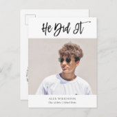 2022 machte er es moderne Kalligraphie Foto Abschl Ankündigungspostkarte (Vorne/Hinten)