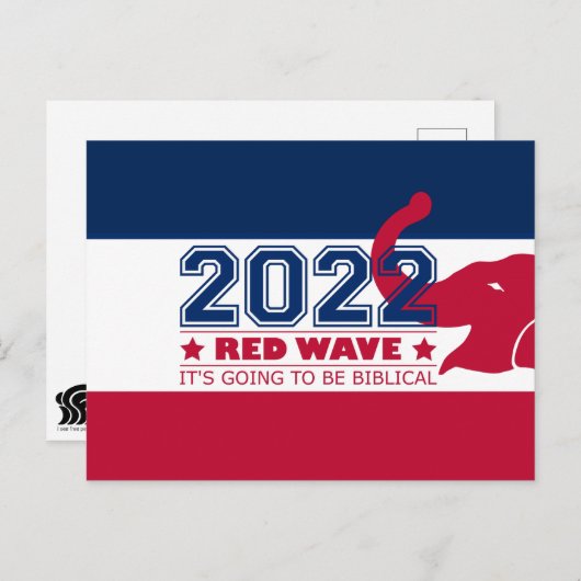 2022 Midterm Elections Red Wave Red Elephant USA Postkarte (Vorne/Hinten)
