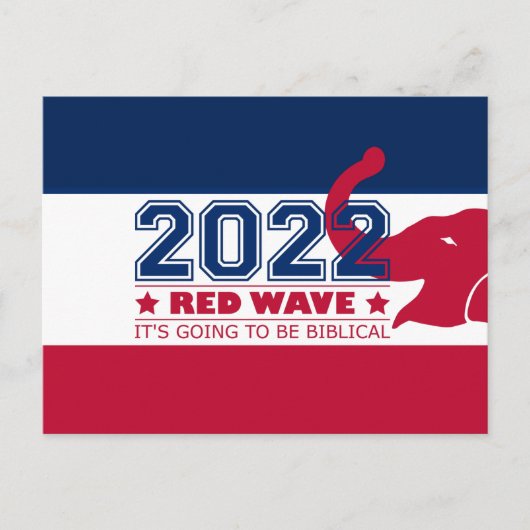 2022 Midterm Elections Red Wave Red Elephant USA Postkarte (Vorderseite)
