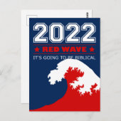 2022 Midterms RED WAVE - Es wird biblisch Postkarte (Vorne/Hinten)