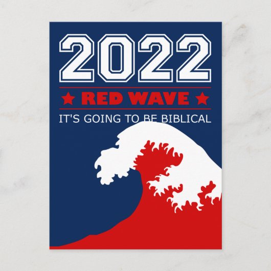 2022 Midterms RED WAVE - Es wird biblisch Postkarte (Vorderseite)