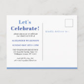 2022 Modern Blue Trendy Typografy Typ Abschluss Einladungspostkarte (Rückseite)