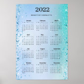 2022! Modernes Glitzer Calender Poster (Vorne)
