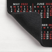 2022 Monatlicher Kalender Custom Black Red White Mousepad (Ecke)